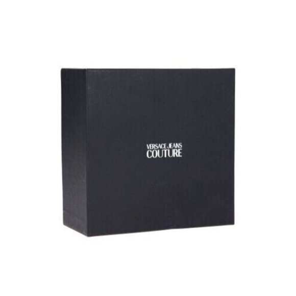 New Versace Jeans Couture Black V-Emblem Calfskin Black Belt Size US-42 105-CM - Picture 7 of 8